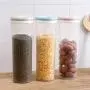 BESTONZON Transparente Versiegelte Dose Getreidespeicher-Tank Küchen-Cereal-Erhalter für Nudeln Trocken-Lebensmittel Hafer Reis (Pink)