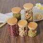 Food Storage Glass Jar No Lead Kitchen Storage Bottles Sealed Cans With Cover Large Capacity Candy Glass Jars Tea Box H10560,6.5X10Cm 2Pcs
