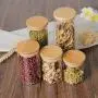 Food Storage Glass Jar No Lead Kitchen Storage Bottles Sealed Cans With Cover Large Capacity Candy Glass Jars Tea Box H10560,10X10Cm 2Pcs