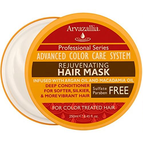 Rejuvenating Hair Mask and Deep Conditioner For Color Treated Hair with Argan Oil and Macadamia Oil By Arvazallia - Sulfate Free & Paraben Free