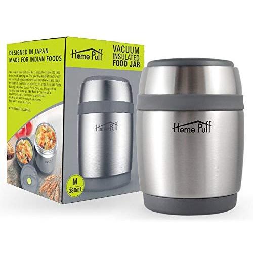 HomePuff 12.8 oz Vacuum Insulated Food Jar Thermos & Container - Stainless Steel, Double Wall