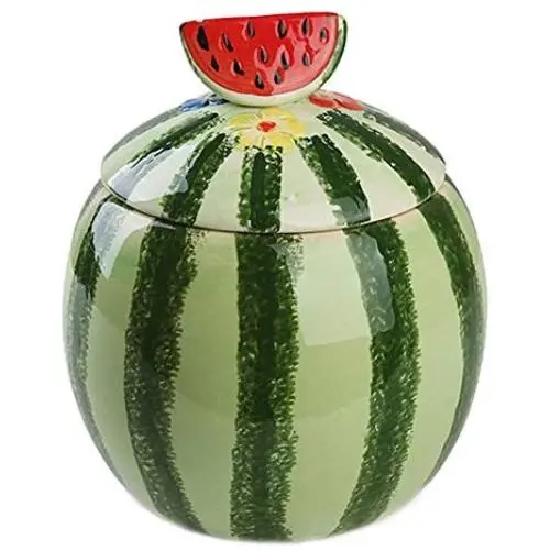 Creative Watermelon Shape Ceramic Food Storage Jar with Lid, Home Decoration Creative Watermelon Shape Ceramic Food Storage Jar with Lid, Home Decoration