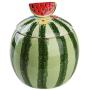 Creative Watermelon Shape Ceramic Food Storage Jar with Lid, Home Decoration