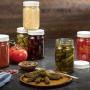 Glass Jars (6 Pack) - 12 Ounce Jam Jelly Metal Airtight Lid Canning Jar Craft and Dry Food Storage Clear