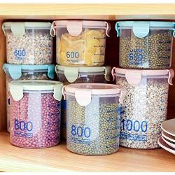 600 1500ml Food Preservation Container Coarse Cereals Grains Jar Scale Bottle Fresh Pot Kitchen Storage Cans Sealing Box Tank,Italy,1000ml Blue