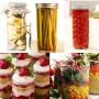 Betrome 22 OZ Wide Mouth Mason Jars, 12 Pack Glass Storage Containers with Airtight Lids and Bands for Salad,Jam,Honey,Food,Spice,Party Favors,Baby Favors,Wedding Favors