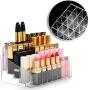 Milue Clear 24 Lipstick Storage Display Stand Rack Makeup Holder Cosmetic Organizer