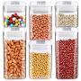 6PC Plastic BPA Food Storage Container Kit Kitchen Tool White Lids Jar Lid-Lock, Seal storage Jar Liquid/Dried Fruit Storage Canister