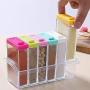 6er Set Spice Jar Transparente Gewürzbox Küchengewürz-Werkzeug Lagerbehälter Condiment Gläser