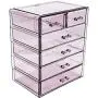 Sorbus Kosmetik Make-up und Schmuck Aufbewahrungsbox mit 4 großen und 2 kleinen Schubladen – platzsparender, stilvoller Acryl-Badezimmer-Organizer
