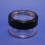 Plastic Clear Storage Jar w Black Rim Window Lid Travel Sample Case 10 gr (Pack of 250)