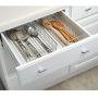 mDesign Household Wire Drawer Organizer Tray, Storage Organizer Bin Basket, Built-In Handles - for Kitchen Cabinets, Drawers, Pantry, Closet, Bedroom, Bathroom - 16" x 6" x 3" - Satin