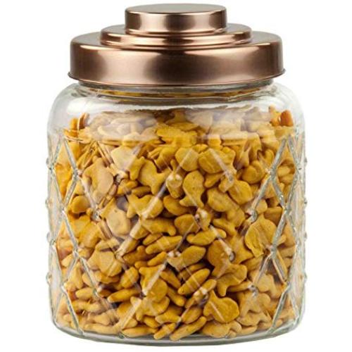 Home Basics GJ44500 Glass Jar with Copper Top, Small