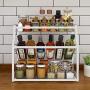 KTOL Stainless Steel Kitchen Spice Rack Organizer, Countertop Storage Organizer Bottle Jars Rack Shelf Holder Rack-3-tier 17.7in