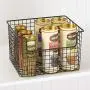 mDesign Metall Küchenregal Lebensmittel Aufbewahrungsbox – Rustikale Grid-Design mit Offener Front für Schränke, Schränke, Regale – Für Kartoffeln, Zwiebeln, Obst – 12 Zoll Breite, 8er Pack – Bronze