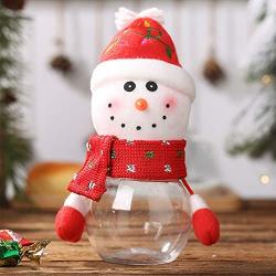 Christmas Candy Jar, Cute Colorful Elk/Santa/Snowman Clear Chocolates Jar Sweet Storage Bottlem, Gift for Children Kids