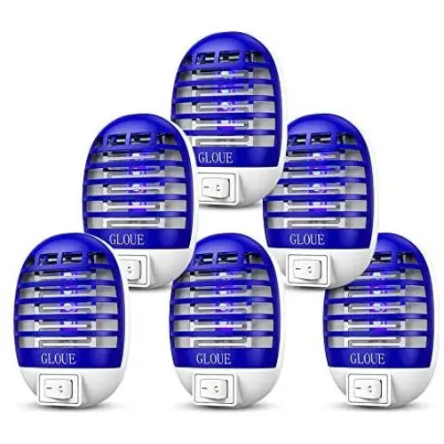 GLOUE Zapper Electric, Bug Zapper Electronic Insect Killer Flies Pests Trap Indoor, Mosquito Killer with Blue Light for Backyard, Patio, Bedroom, Kitchen, Office (6 Packs) GLOUE Zapper Electric, Bug Zapper Electronic Insect Killer Flies Pests Trap Indoor, Mosquito Killer with Blue Light for Backyard, Patio, Bedroom, Kitchen, Office (6 Packs)