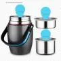 3-Liter Isolier-Mittelspeiseglas mit Handybox - Edelstahl, wasserdicht, Bento Box - Gold (HQSB)
