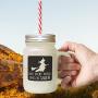 Brown Not Every Witch Lives In Salem Frosted Glass Mason Jar With Straw