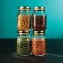 Glass Jars - 6 Pack (17 Ounce) with Airtight Lid for Canning Fermenting Preserving Storing Clear