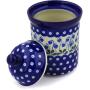 Polish Pottery 7?-inch Jar with Lid made by Ceramika Artystyczna (Bleeding Heart Peacock Theme) + Certificate of Authenticity