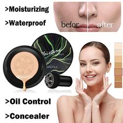 Air Cushion CC Cream Mushroom Head Foundation, Firstfly Moisturizing BB Cream Makeup Long Lasting Matte Concealer (Natural)