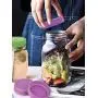 Aozita [18 Pack] Plastic REGULAR Mouth Mason Jar Lids for Ball, Kerr and More with Silicone Rings - Food Grade Colored Plastic Storage Caps for Mason/Canning Jars - Anti-Scratch Resistant Surface