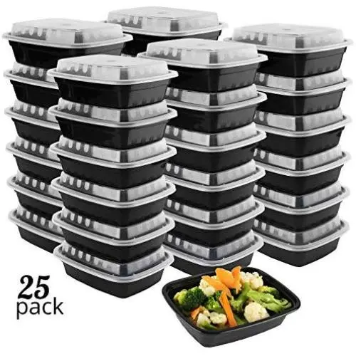 12 Ounce. Meal Prep Containers, Small Food Storage Bento Boxes, Reusable Portion Control Trays, Microwave and Dishwasher Safe. -25 Pack- 12 Ounce. Meal Prep Containers, Small Food Storage Bento Boxes, Reusable Portion Control Trays, Microwave and Dishwasher Safe. -25 Pack-