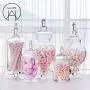 Glasbehälter & Gläser | Neue transparente Glas-Konfektbehälter für Hotel Hochzeit Dessert Lagerung Tischdeko Streifen Deckel Tank | von HUDITOOLS | 1 Stück