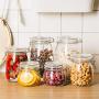 Sealed jar glass Transparent Moisture proof Household Glass bottle storage jar Storage tank Storage bottle Multiple sizes (Size : H)