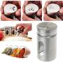 jinetor Stainless Steel Seasoning Condiment Jar Spice Glass Seal Pepper Shaker Bottle