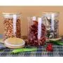 2-teilige klare Glasbehälter mit Holzdeckeln, luftdichte Lebensmittel- und Trockenlagerbehälter für Kaffee, Tee, Zucker, Kekse, Trockenfrüchte, Süßigkeiten – 350ml/11,7 oz