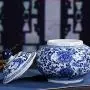 Ceramic Vase LJIANW Peony Porcelain Tea Tin/Tea Storage/Tea Caddy/Tea Canister/Helmet-Shaped Temple Display Jar, 4 Sizes (Color : Blue, Size : 20x19.5cm) Ceramic Vase LJIANW Peony Porcelain Tea Tin/Tea Storage/Tea Caddy/Tea Canister/Helmet-Shaped Temple Display Jar, 4 Sizes (Color : Blue, Size : 20x19.5cm)
