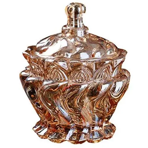 FUYU Royal Embossed Crystal Glass Jar With Lids Candy Jar Food Jar Jewelry Box FUYU Royal Embossed Crystal Glass Jar With Lids Candy Jar Food Jar Jewelry Box