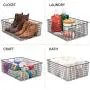 mDesign Rustikal Dekor Metall Draht Lebensmittel Organizer Körbe mit Griffen für Küche, Schränke, Vorratsschränke, Badezimmer, Waschküche, Schränke, Garage – 8er Set – Bronze