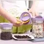 WANGLXST Aufbewahrungskrügener Set, Lebensmittelbehälter, Pantry Durable Seal Pot Müsligefach Aufbewahrungsvorrat Trockene Lebensmittel Flüssige Behälter Klare Behälter, Lila