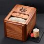 Food Jars & Crocks Storage M Barrel Household Wooden Rice Box Sealed Moisture-proof Insect-proof Flour Barrel Kitchen Large-capacity Rice Storage Box Grain Storage