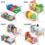 mDesign Plastic Kitchen Pantry Cabinet Refrigerator Food Storage Organizer Bin Holder with Handle - for Organizing Individual Packets, Snacks Food, Produce, Pasta - Medium, 4 Pack - Clear