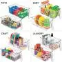 mDesign Kunststoff Küchenschränkchen-Kühlschrank Lebensmittel Lagerbehälter mit Griff – zur Organisation von Einzelverpackungen, Snacks, Lebensmitteln, Obst und Gemüse – Medium, 6er Pack – Klar