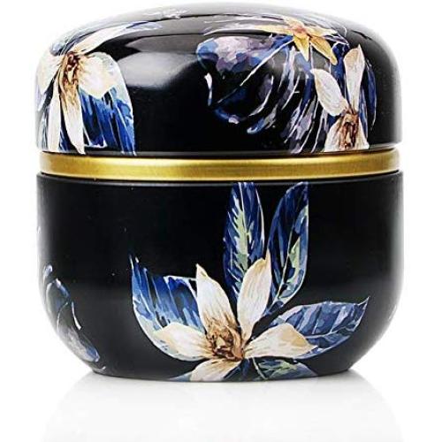 WEIHONG Tea Caddies HOOMIN Tea Box Tea Jar Storage Holder Tea Caddies Matcha Container Mini Coffee Powder Organizer Cans Multifunction Round Metal, Color:Moshan blossom WEIHONG