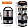 Vacuum Insulated Lunch Box Stainless Steel Food Jar 2 Tiers Food Container Food Carriers Thermal Lunch Container Food Storage Box 1.4L Holding Time 6hr 7x5’’(Random Black or Orange Color)