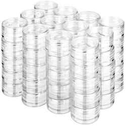 60Pcs Cosmetic Containers, HNYYZL 3 Gram Clean Plastic Jar Travel Sample Empty Container, for Lotion, Eye Shadow Nails Powder, Jewelry, and Creams Sample Make-up Storage(Transparent, 3ML)