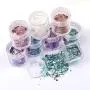 LIMGLIM 17pcs Mermaid Chunky Body Glitter Sequins Holographic Glitters Iridescent Flakes Hexagon Mixed Stars Shapes for Nails Art Crafts Eyes