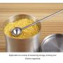 Decdeal Condiment Pots Stainless Steel Seasoning Cans Kitchen Pepper Salt Storage Jar Sugar Bowl with Lid and Spoon