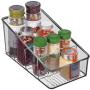 mDesign Plastic Food Packet Organizer Bin Caddy - Storage Station for Kitchen, Pantry, Cabinet, Countertop - Holds Spice Pouches, Dressing Mixes, Hot Chocolate, Tea, Sugar Packets, 2 Pack - Smoke Gray