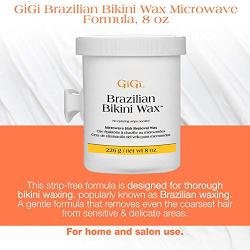 GiGi Brazilian Bikini Wax Microwave Formula - Non-Strip Hair Removal Wax, 8 oz