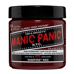 Manic Panic Vampire Red Hair Dye - Classic High Voltage - Semi Permanent Hair Color - Deep Blood Red Shade With Burgundy Tones - For Dark & Light Hair - Vegan, PPD & Ammonia-Free - For Coloring Hair