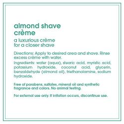LATHER Almond Shave Crème, 4 Ounce Jar