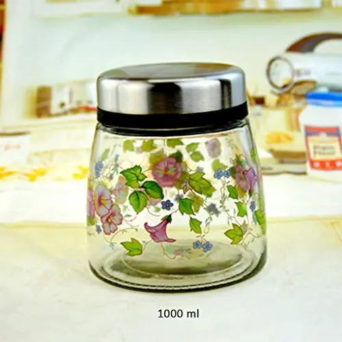 Glasbehälter für Konserven, Smoothies & mehr – Glaskonservendosen mit Deckeln, wiederverwendbar für Saft, Milch, Großpackungen, Kaffee, runde Glaskonserven (Größe: 1000ml)