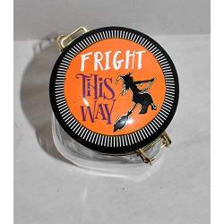 25 Home Decor New 8"&quotFright This Way Witch on her Broom Air Tight Ceramic Hinged Lid & Glass Canister Storage Jar